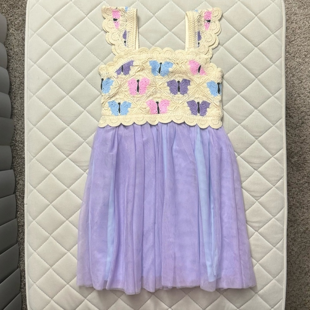 Nordstrom Kids Dress in Cream and Purple